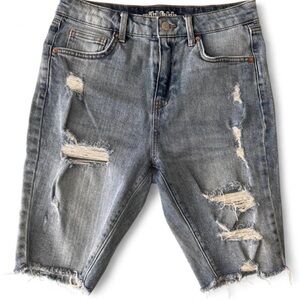 wild fable Distressed Denim Bike Shorts in Faded Blue